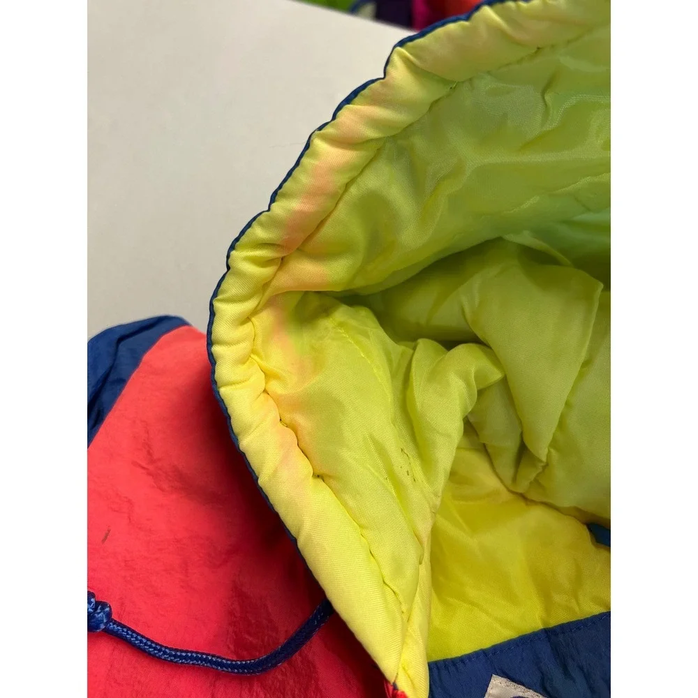 Gerber Vintage 90s Colorblock Star Puffer Jacket Toddler Size 2T Blue Pink Neon